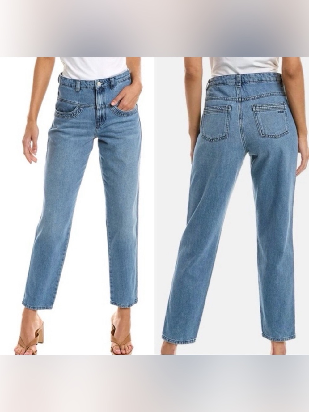 Size 8 Ba&sh Sophia High Rise Mom Relaxed Yoke Straight Leg Jeans